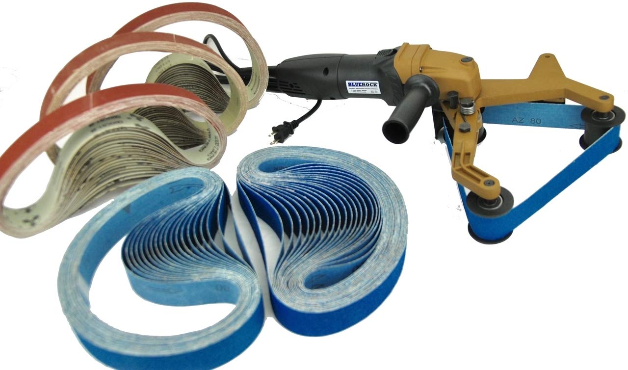 BLUEROCK Tools 40A & 100 Belts Pipe Polisher Grinder Sander - Compatible with Metabo - Perfect for Metal Polishing, Wood Sanding, and DIY Home Improvement Projects