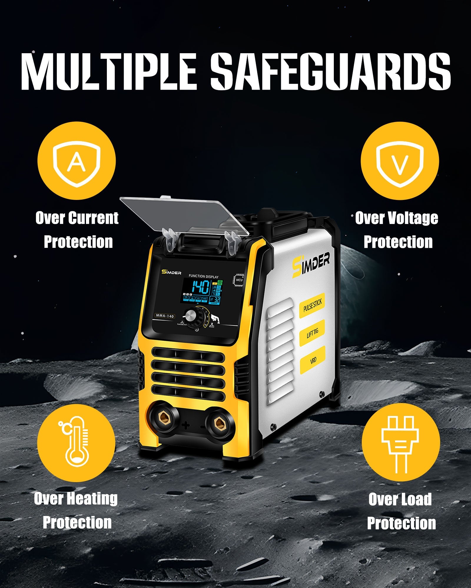 SSimder MMA 140 3-in-1 Pulse Stick Welder - Portable Arc Welding Machine for DIY, Home Repairs & Metal Fabrication | Ideal for Automotive, Construction & Hobby Projects