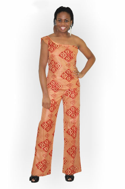 African Print Pant Set with Matching Mono Sleeve Top - Stylish Afrocentric Outfit for Women | Perfect for Parties, Weddings & Cultural Events