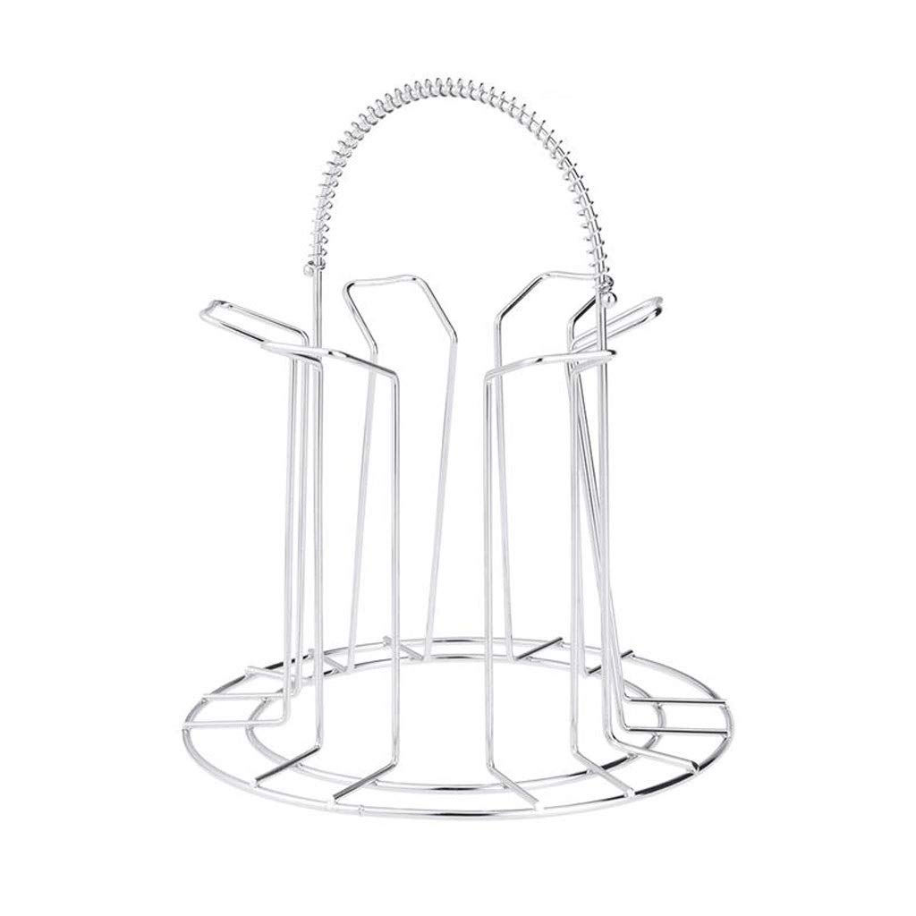 LEIGE 6-Cup Stainless Steel Mug Holder - Glass Stand & Hanging Drainer for Kitchen Storage - Drying Rack for Cups, Mugs & Kitchen Accessories - Perfect for Small Spaces & Organized Home Decor