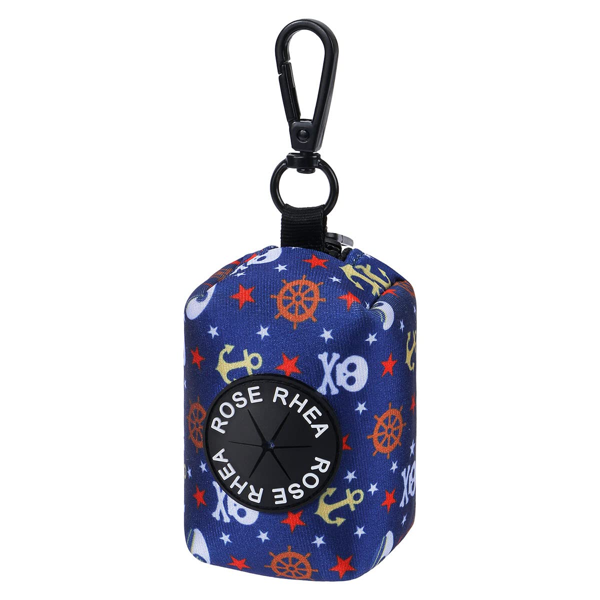 Eco-Friendly Dog Poop Bag Dispenser Holder - Leash & Running Belt Clip for Easy Waste Cleanup | Blue Pirates Design | Perfect for Walking, Jogging & Outdoor Adventures with Your Pet