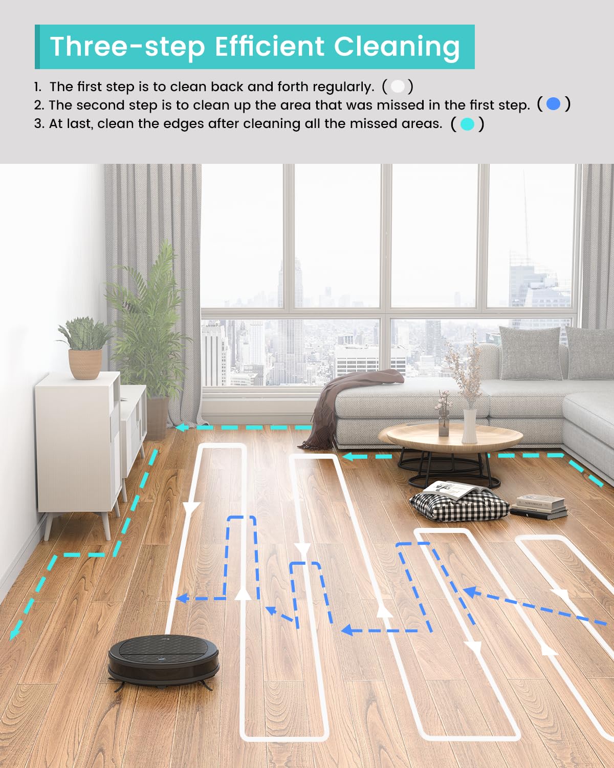 Lefant M213S Robot Vacuum and Mop Combo - 3200Pa Powerful Suction, 150Min Runtime, Tangle-Free, Slim Design, WiFi/App/Alexa Compatible - Perfect for Pet Hair, Carpets, Hard Floors in Homes & Apartments