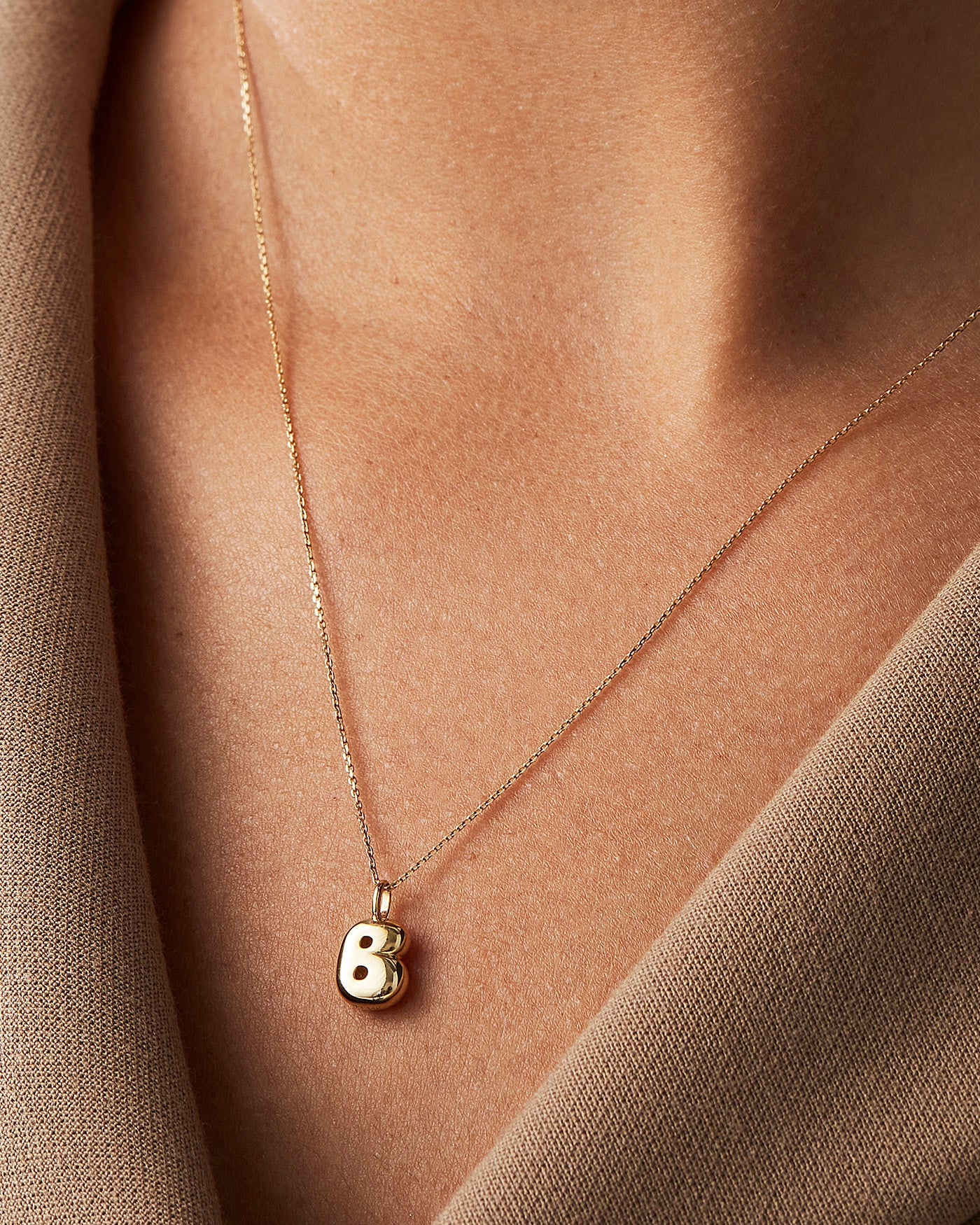 14K Gold Bubble Letter Necklace - Personalized Initial Pendant for Women - Perfect for Birthdays, Anniversaries & Everyday Elegance