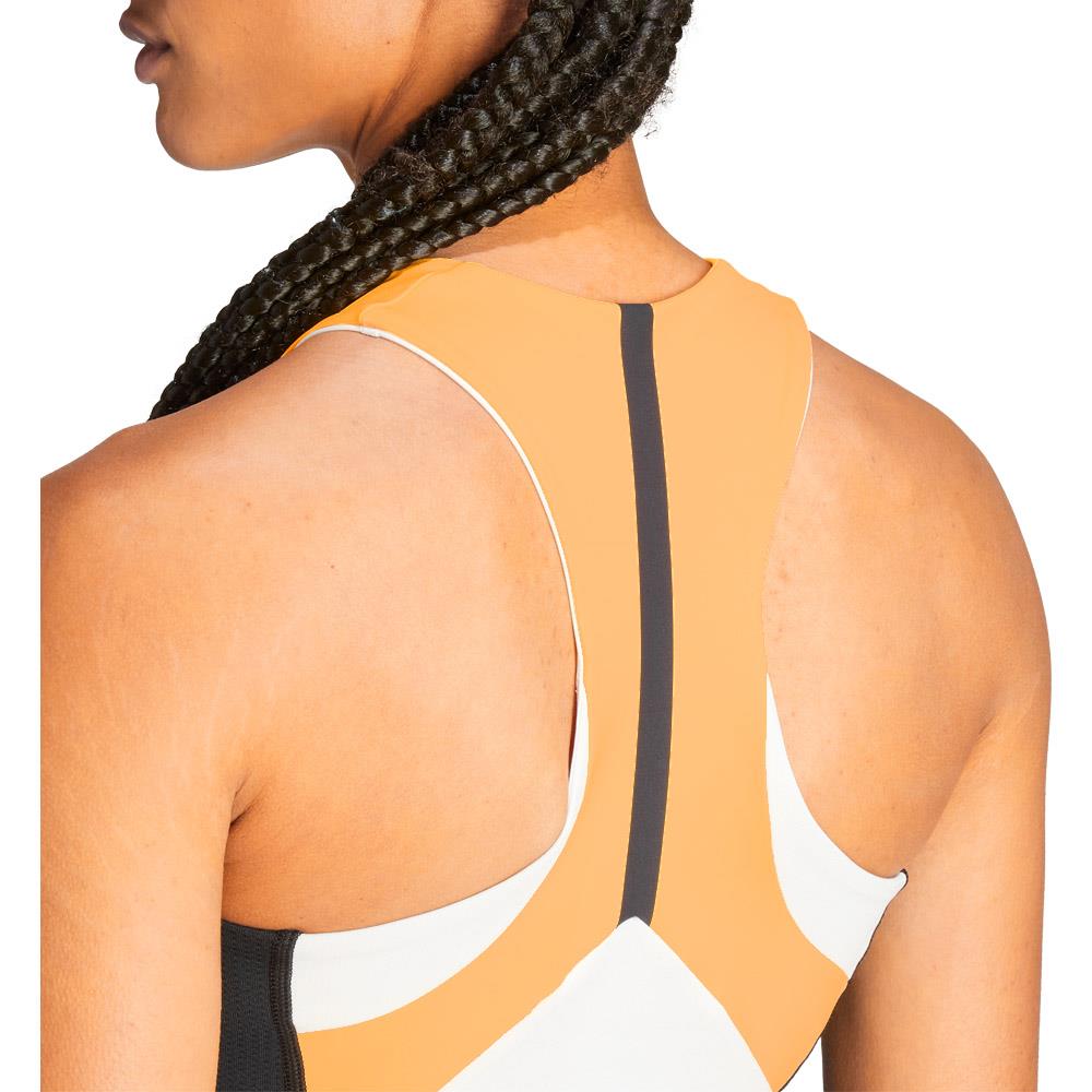 Adidas Women's Pro Y Tank Top - White/Spark - Breathable Workout Shirt for Running, Yoga & Gym Training