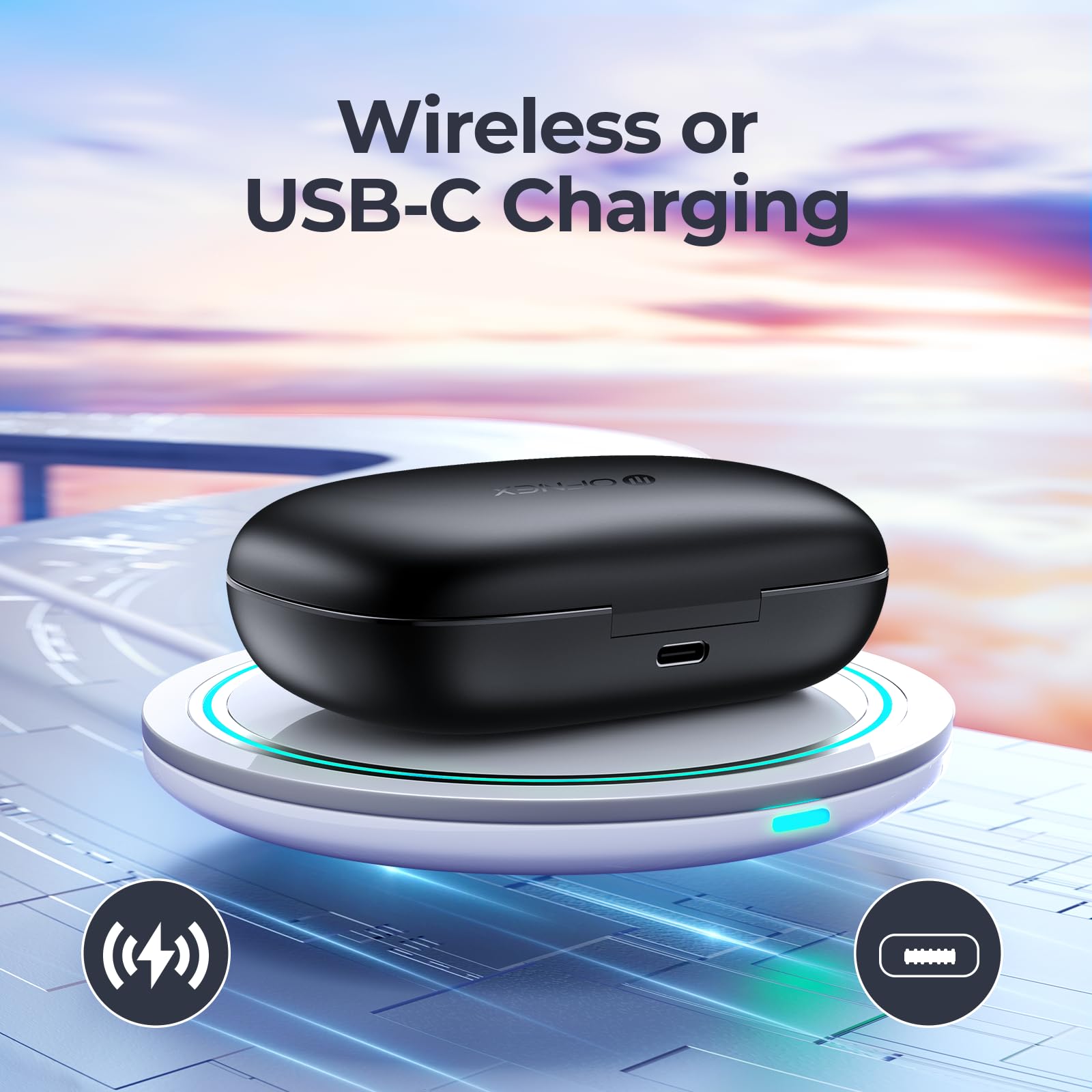 **Wireless Earbuds Bluetooth 5.3 with 90H Playtime, Wireless Charging Case, Power Display, Earhooks & IPX7 Waterproof – Stereo Sound for Android, Workouts, Running & Gym (Black)**