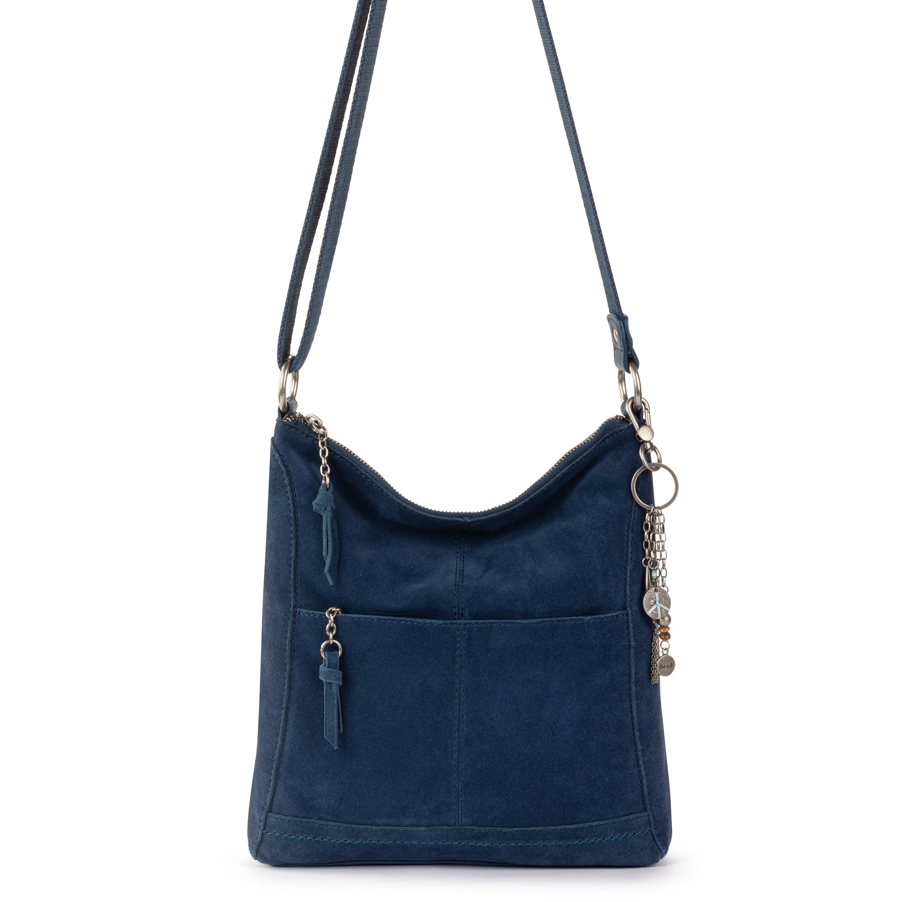 Lucia Crossbody Bag - Genuine Leather & Indigo Suede Handbag for Women | Perfect for Everyday Use, Work & Evening Out