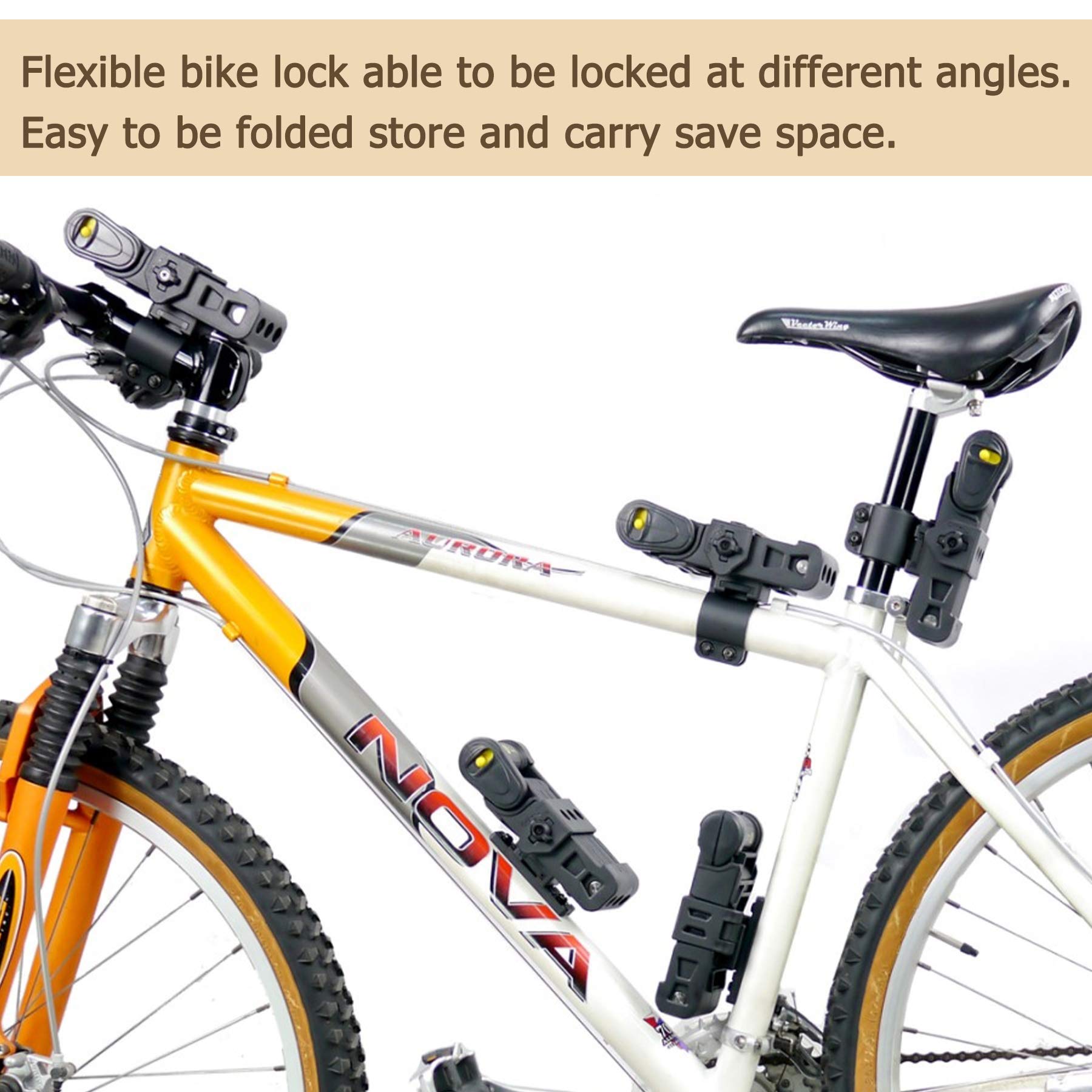 Heavy Duty Folding Bike Lock - 8 Joints Alloy Steel Anti-Theft Chain Lock with Storage Bracket | Portable & Compact Bicycle Security Lock for Commuting, Travel & Urban Cycling | Foldable & Retractable Design for Easy Storage