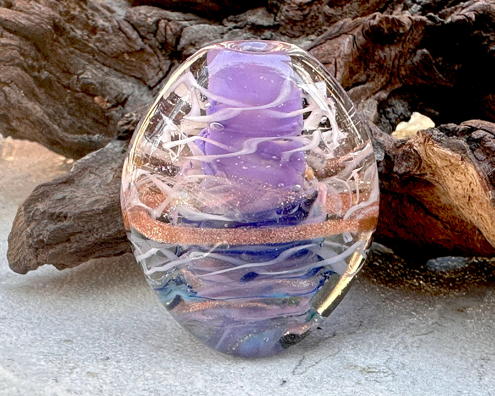 Handmade Lavender Purple Shimmer Lampwork Glass Focal Bead for Jewelry Making - DIY Necklace, Bracelet & Earring Designs - Perfect for Crafters & Beading Enthusiasts
