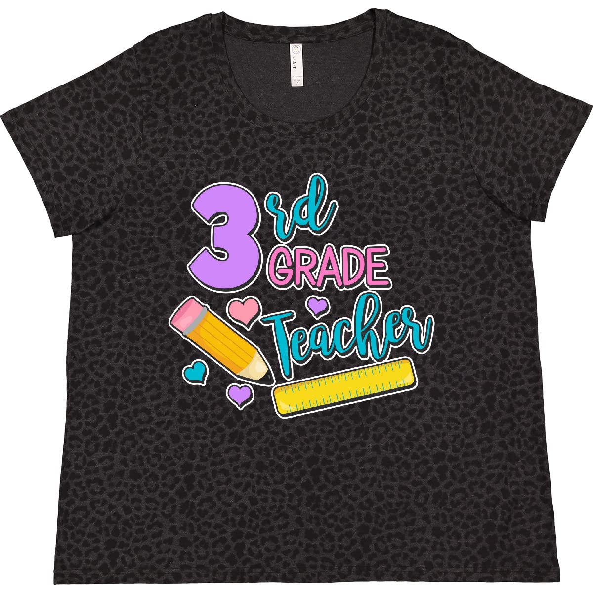 3rd Grade Teacher T-Shirt for Women - Plus Size Graphic Tee with Pencil & Ruler Design | Perfect for Teacher Appreciation, Classroom Wear & Casual Outfits