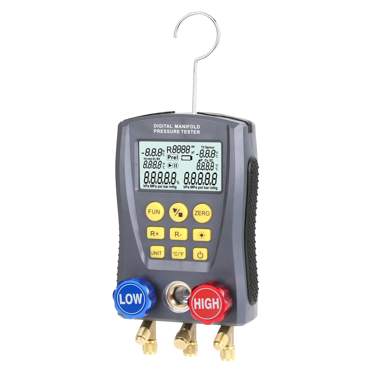 DUOYI DY517 Digital HVAC Manifold Gauge - Refrigeration Vacuum Pressure Tester with Temperature Measurement | Perfect for AC Repair, Refrigerant Charging & HVAC System Maintenance