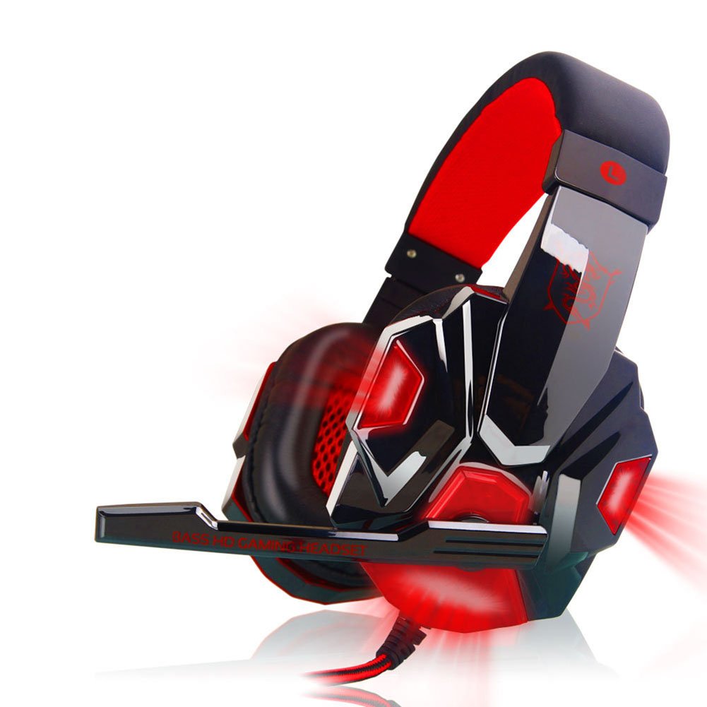 Delight eShop USB 3.5mm Surround Sound Gaming Headset with Microphone - Noise Cancelling Over-Ear Headphones for PC, Laptop, PS4, Xbox - Perfect for Gaming, Streaming & Online Meetings
