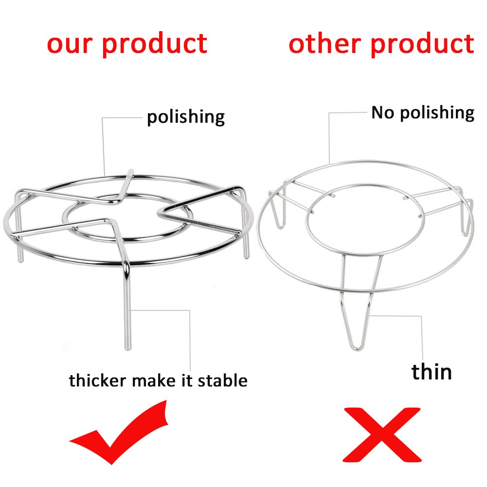 Stainless Steel Steamer Rack Stand - Heavy Duty Multi-Function Steamer Basket for Cooking, 5.9