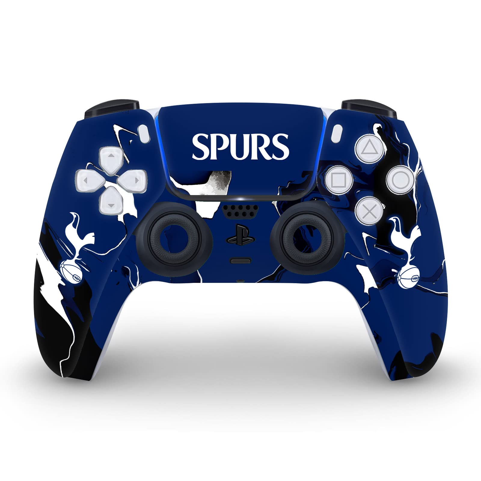Official Tottenham Hotspur F.C. Marble Logo Vinyl Skin for PS5 & Controller - Premium Gaming Decal for Sony PlayStation 5 Disc Edition & DualSense - Perfect for Football Fans & Gamers