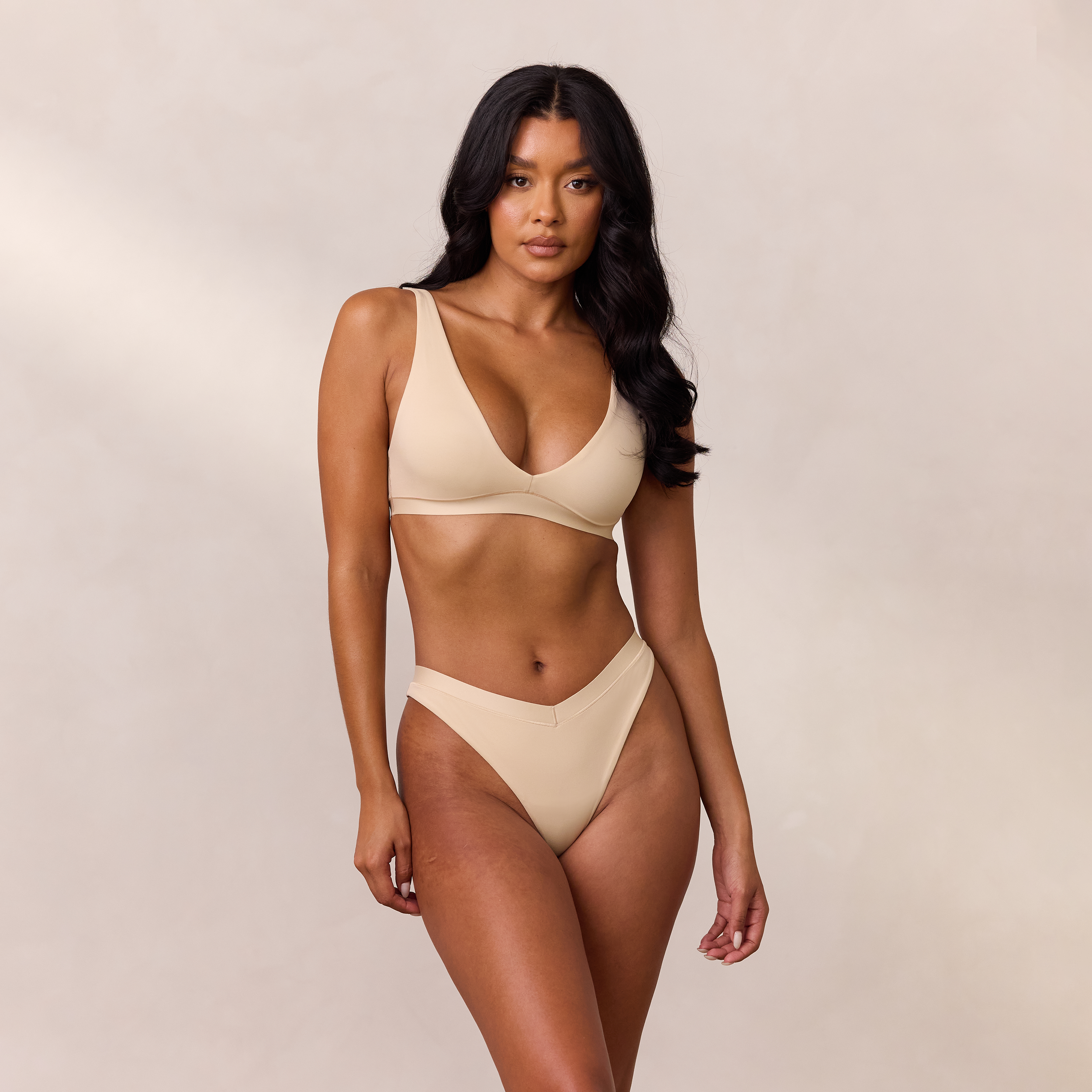 Everyday Comfort Triangle Bra - Soft Wireless Bralette for Women, Vanilla Color | Perfect for Yoga, Lounging & Sleep