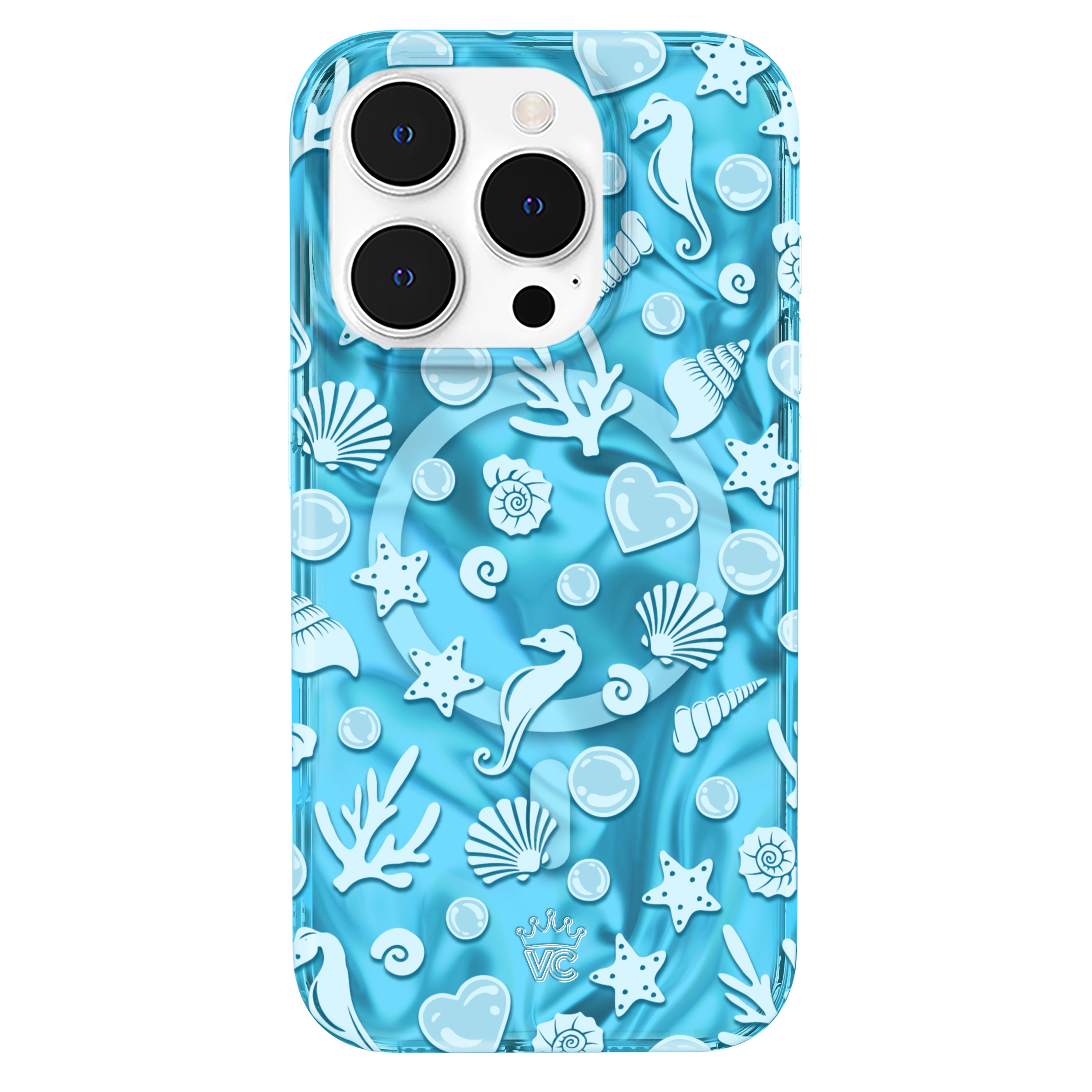 Aquamarine Holographic iPhone Case - Protective & Stylish Cover for iPhone 13/14/15 - Perfect for Everyday Use, Travel & Gifting