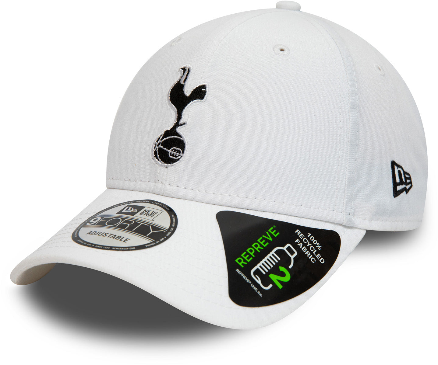 Tottenham Hotspur New Era 9Forty Adjustable Cap - White Repreve® Eco-Friendly Baseball Hat for Men & Women - Perfect for Football Games, Sports Events & Casual Wear