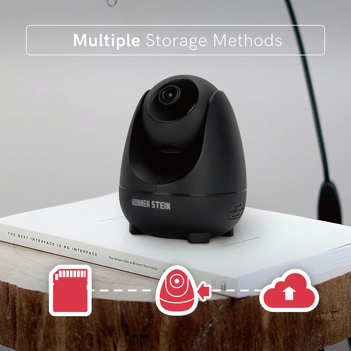 Wireless Security Camera Indoor WiFi - 1080P HD Pan Tilt Motion Detection Night Vision, 2-Way Audio Remote Control, TF Card Slot & Cloud Storage - Ideal for Home Baby Monitor Pet Surveillance (Black)