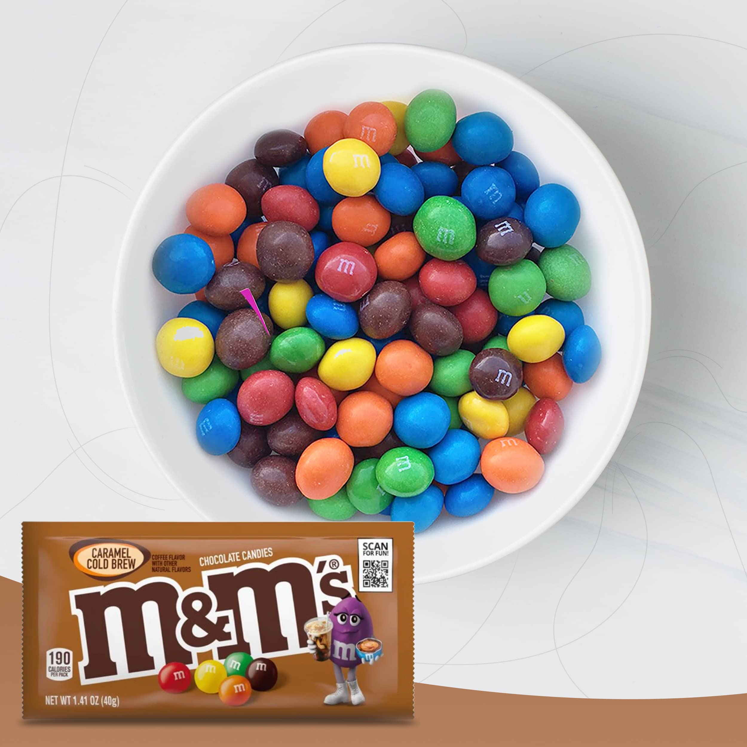 M&Ms Caramel Cold Brew Coffee Candy - 3 Pack (1.41 oz Each) - Milk Chocolate with Cold Brew Coffee Flavored Caramel - Perfect for Office Snacks, Movie Nights & Coffee Lover Gifts
