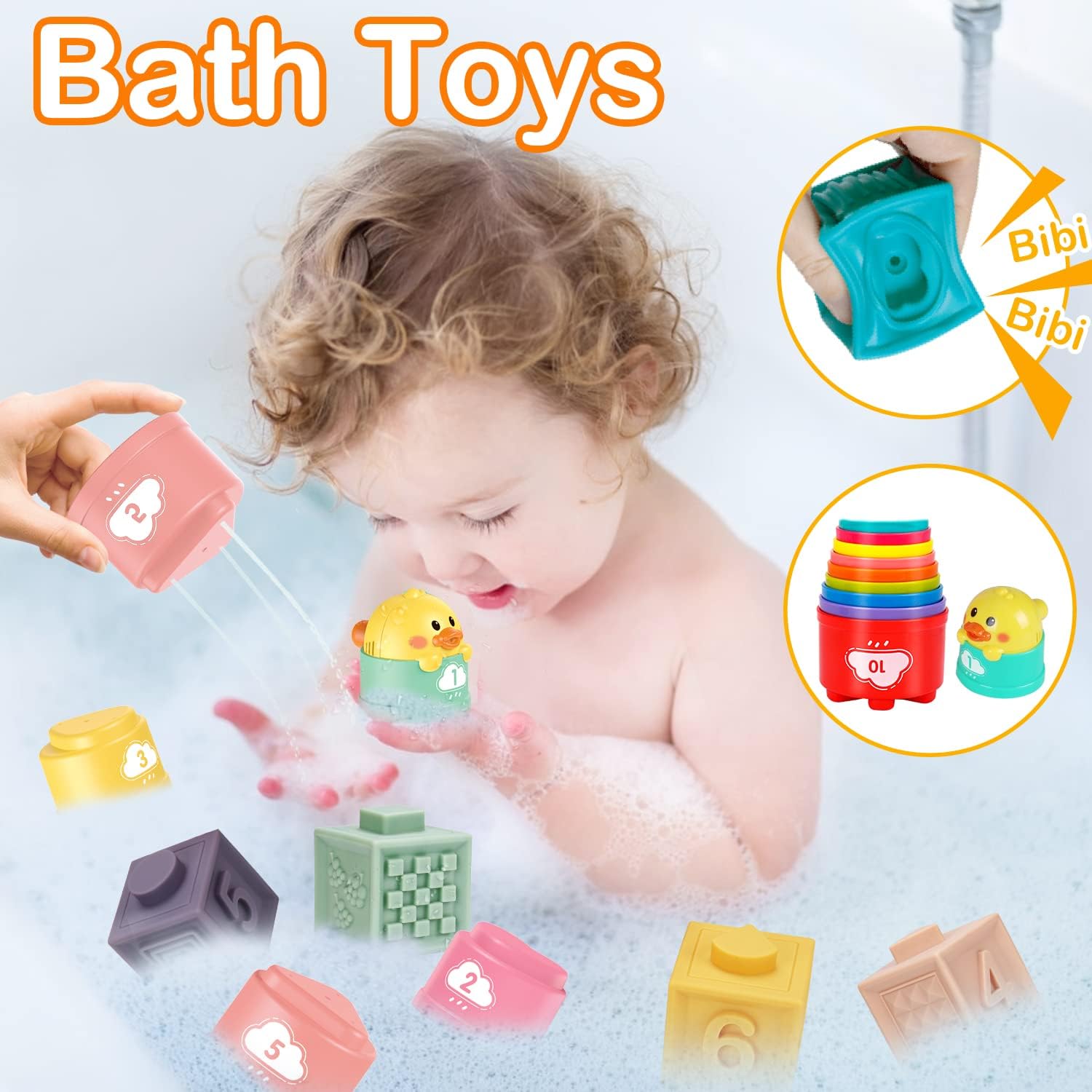 Montessori Baby Toys for 1-3 Years - Stacking Cups, Sensory & Teething Toys for Toddlers - Perfect for Early Learning & Playtime