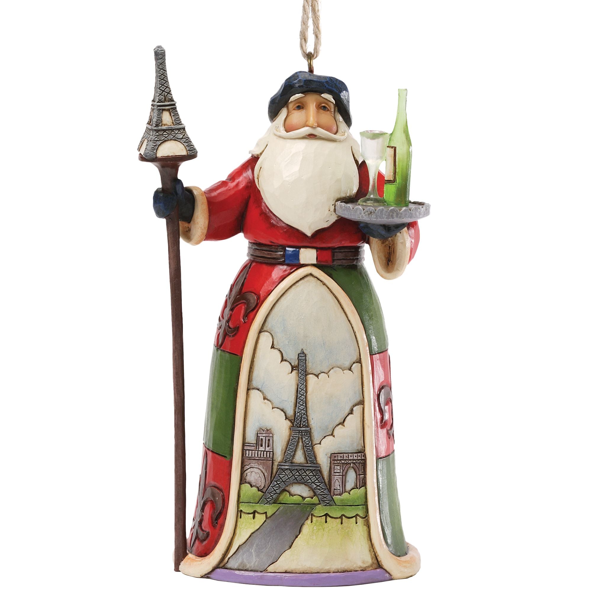 French Santa Christmas Ornament - Handmade Holiday Decor for Tree, Gift, and Festive Home Decorating