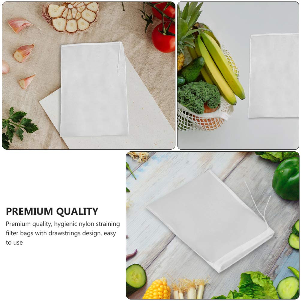 Premium Hemoton 2-Pack Fine Mesh Filter Bags - Nut Milk, Soup Dumpling, Juice Straining Bags for Commercial & Home Use | Paint, Food Strainer with Durable Cotton Construction | Perfect for Almond Milk, Cold Brew Coffee & Herbal Tea Making