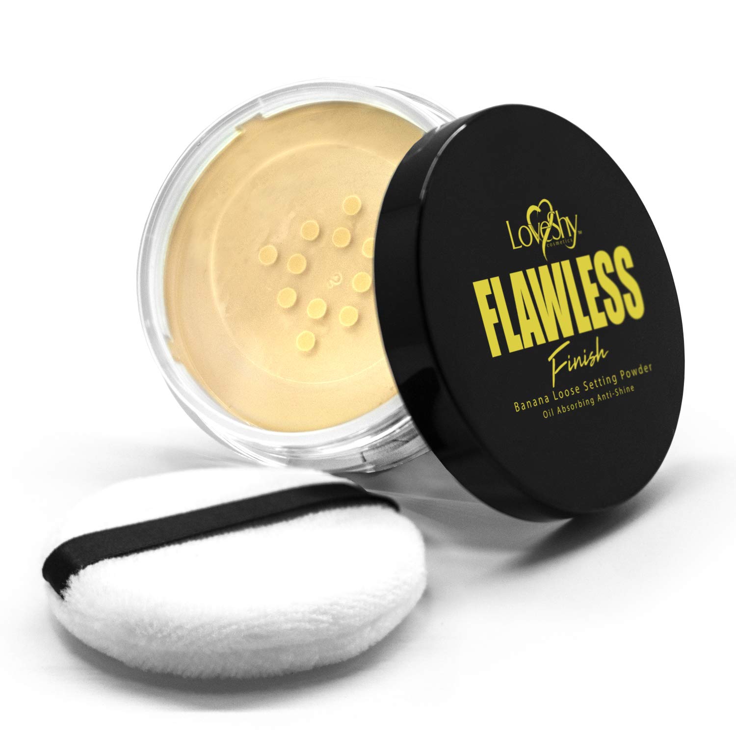 LoveShy Vegan Banana Loose Setting Powder 5g - Translucent Makeup Finishing Powder with Free Sponge, Cruelty-Free & Talc-Free for Flawless Matte Finish - Perfect for Oily Skin, Baking & Setting Makeup All Day