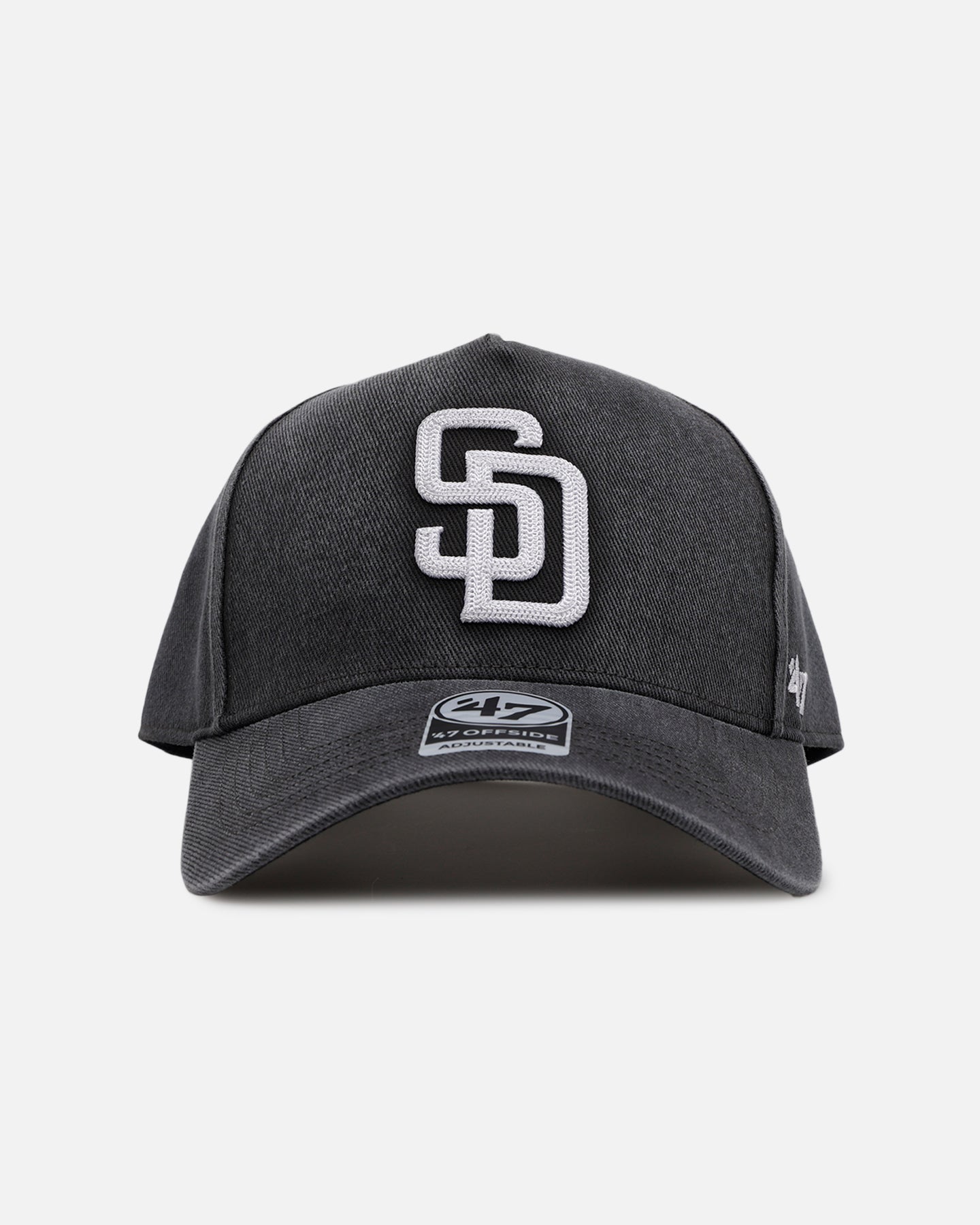 47 Brand San Diego Padres 'Washed Black' Snapback Hat - Adjustable Baseball Cap for Men & Women - Perfect for Baseball Games, Streetwear Fashion & Casual Outings
