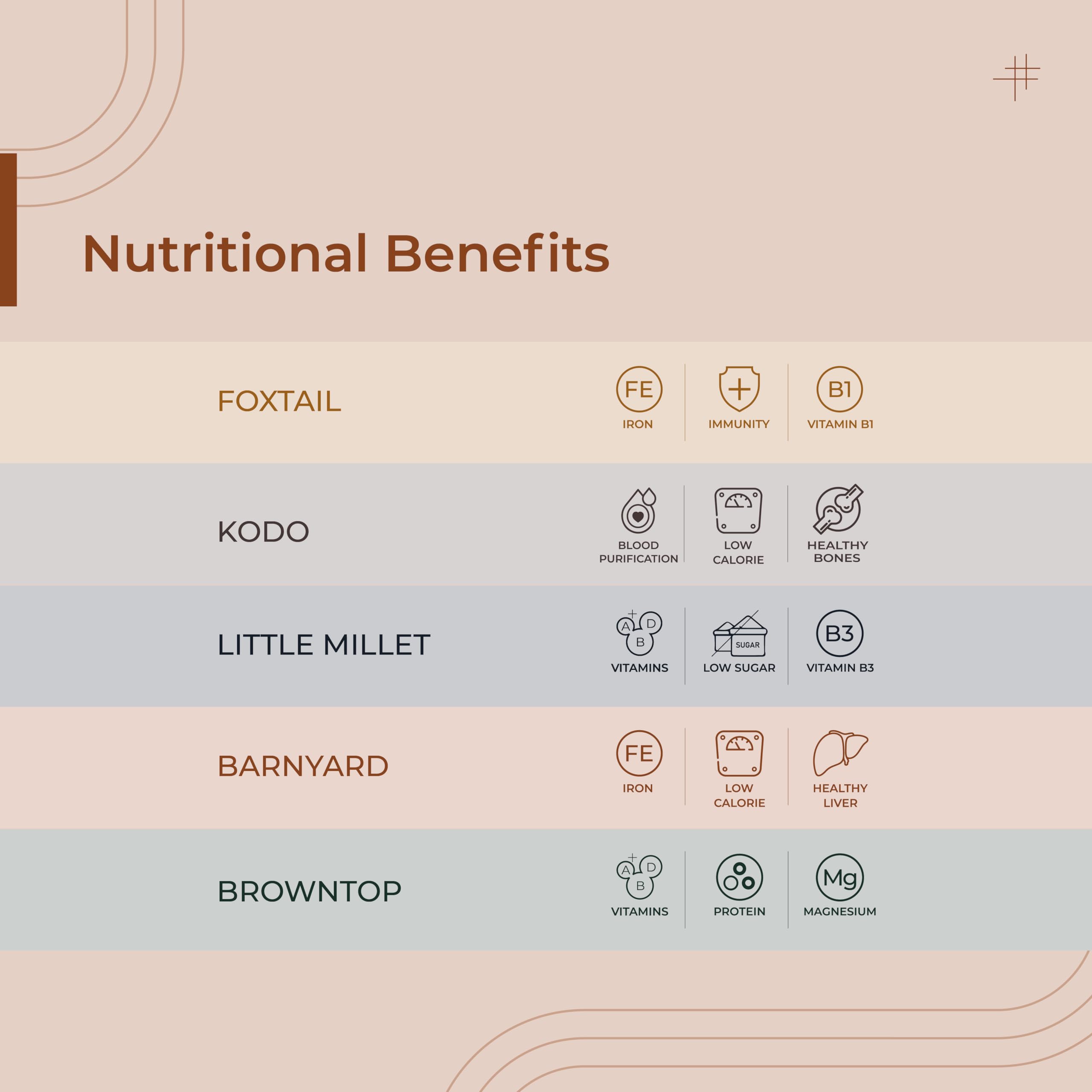 Organic Unpolished Millet Combo Pack - 5 Varieties (Browntop, Foxtail, Kodo, Barnyard & Little Millet) | High Fiber, Gluten-Free Ancient Grains | 5.5 lbs Natural Farm Produce | Perfect for Healthy Porridge, Baking & Vegan Recipes