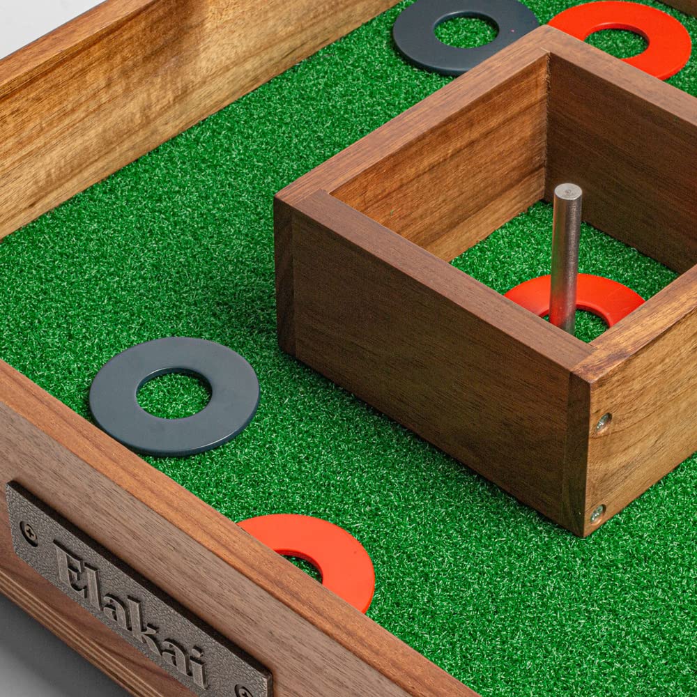 Elakai Outdoor Washer Toss Game Set for Adults & Family - Fun Backyard, Beach, Camping, Tailgating & Picnic Activities - Includes 3 Washers & Target Board