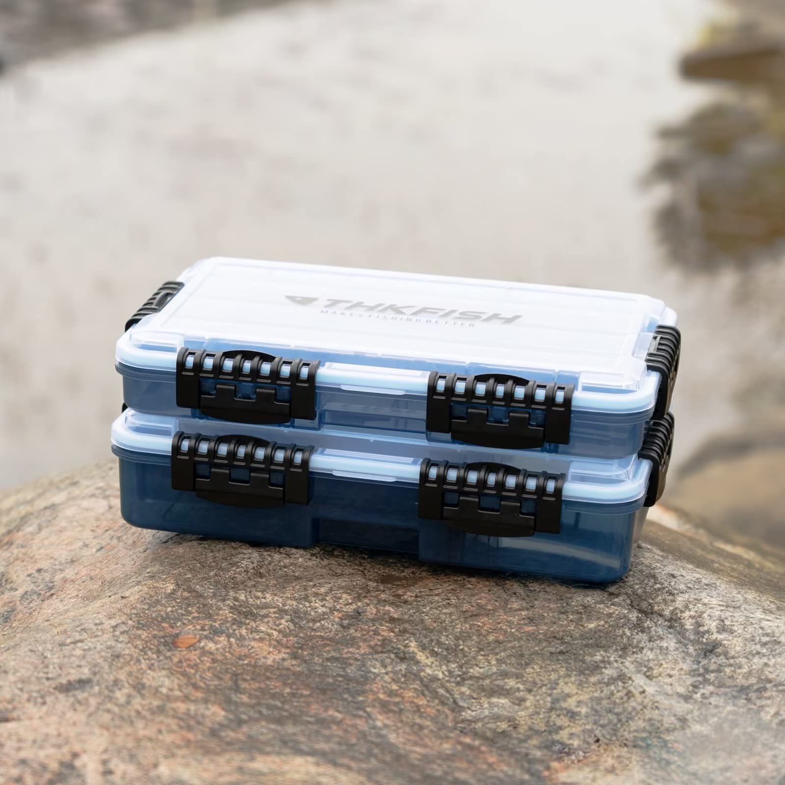 THKFISH 3600/3700 Waterproof Floating Fishing Tackle Box - 2-Piece Set for Lures & Baits | Ideal for Freshwater & Saltwater Fishing, Kayak & Boat Trips