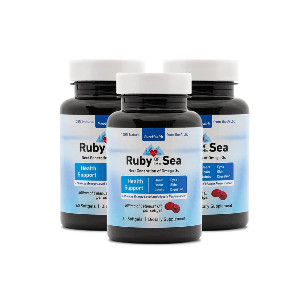 Premium Marine Oil Supplement with All-Natural Calanus Oil, Astaxanthin & Omega-3 Fatty Acids - Supports Heart & Brain Health - 3-Pack - Ideal for Active Lifestyles & Cognitive Wellness