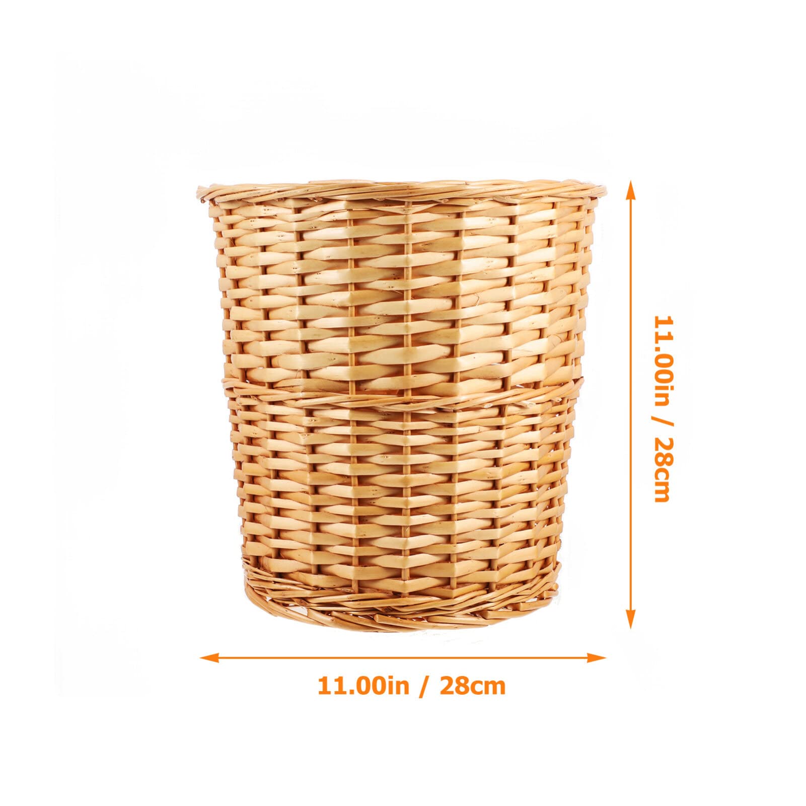 Gatuida Wicker Storage Basket - Handwoven Decorative Waste Bin for Bedroom, Kitchen & Office | Eco-Friendly Paper Trash Can with Lid | Perfect for Home Organization & Desktop Decor