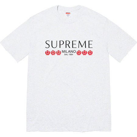 Supreme Milano T-Shirt - Soft Cotton Ash Gray Tee for Men | Streetwear Fashion & Casual Wear