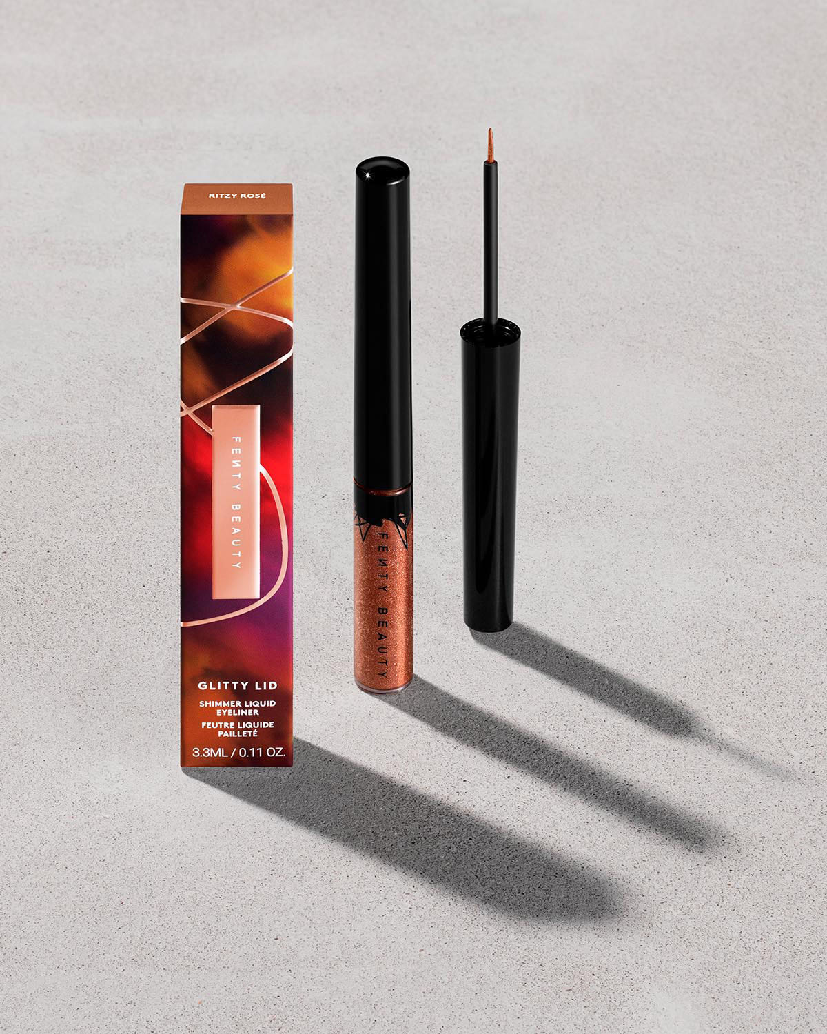 Glitty Lid Shimmer Liquid Eyeliner - Bronze All Over Collection: Ritzy Rose | Long-Lasting Metallic Eyeshadow Liner for Party & Night Out Makeup