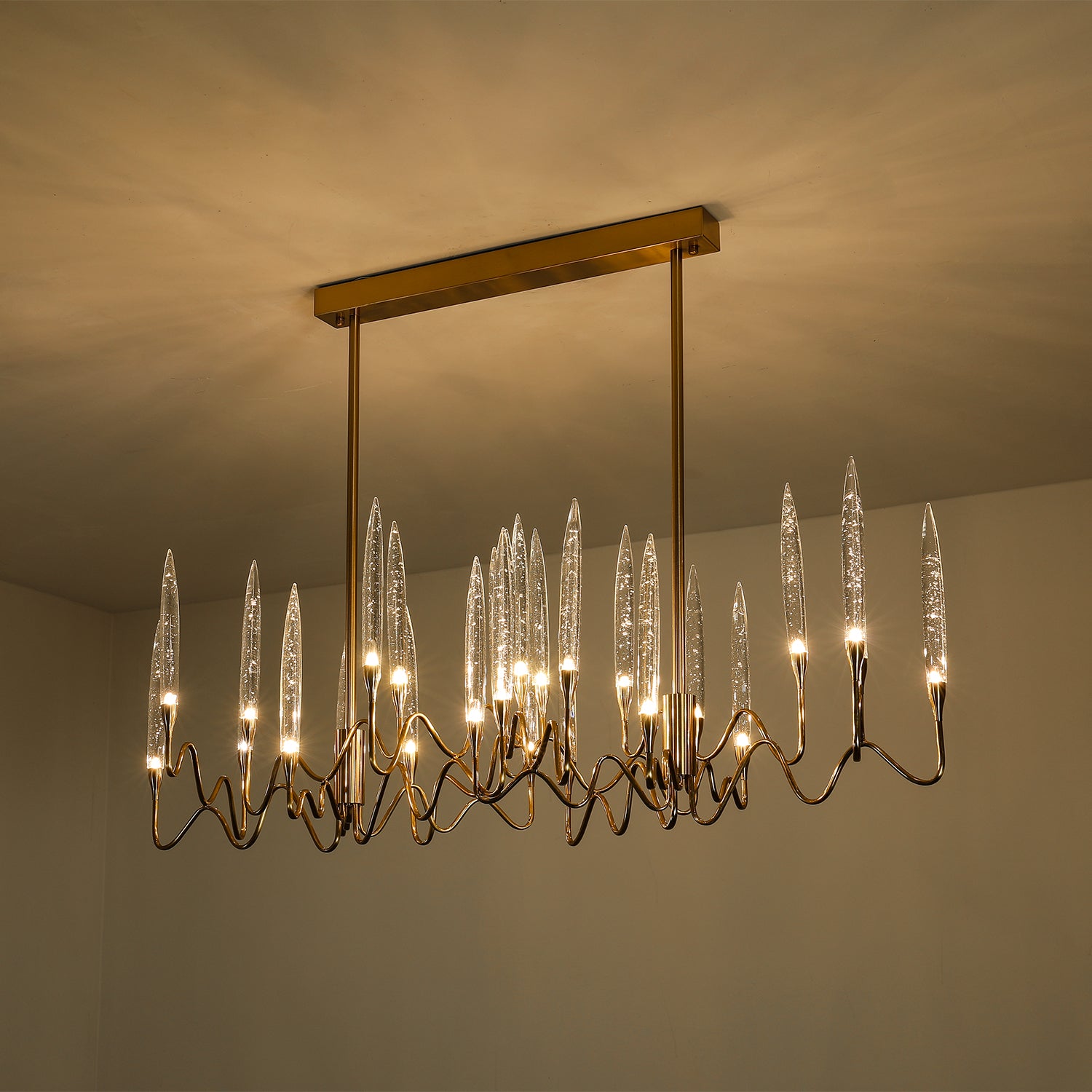 Elegant Classical Candelabrum Chandelier - Antique Brass Crystal Ceiling Light Fixture for Dining Room, Living Room & Bedroom Decor