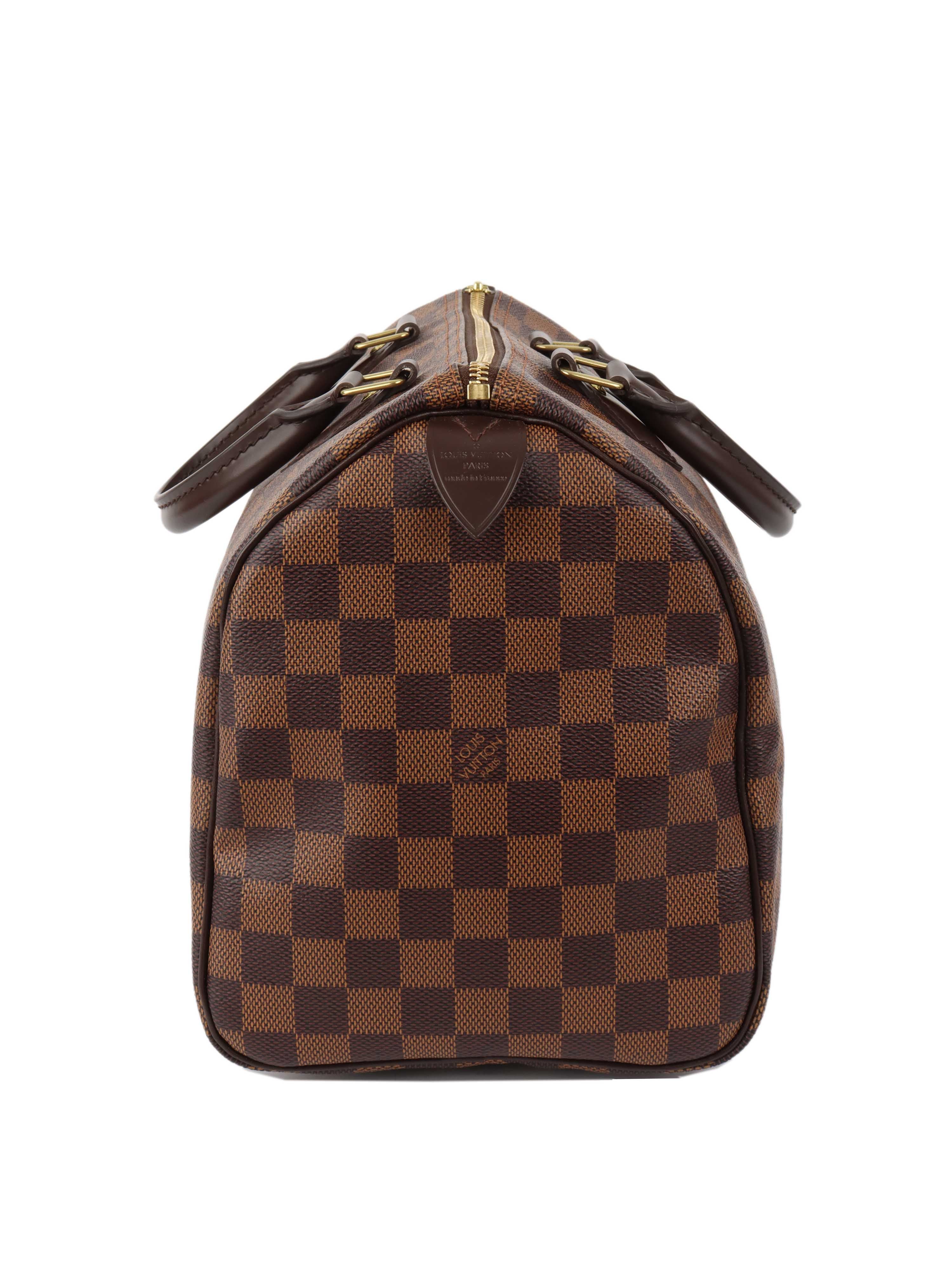 Louis Vuitton Damier Ebene Speedy 30 Handbag - Authentic Luxury Crossbody Bag for Women | Perfect for Travel, Work & Everyday Use