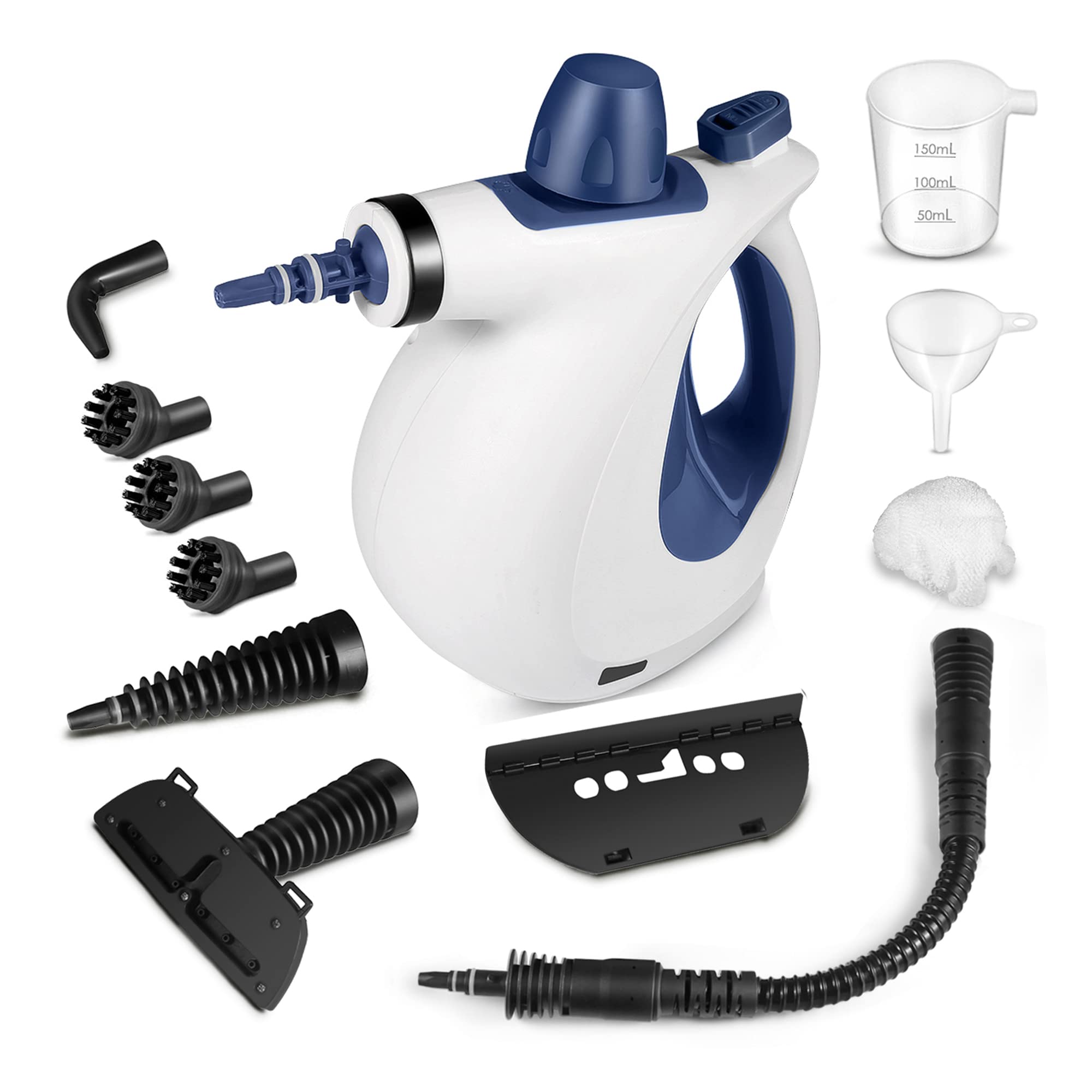 11-Piece Handheld Pressurized Steam Cleaner for Multi-Surface Cleaning - Car, Floor, Upholstery, Grout & Tile | Chemical-Free Deep Cleaning for Home, Kitchen & Auto Detailing