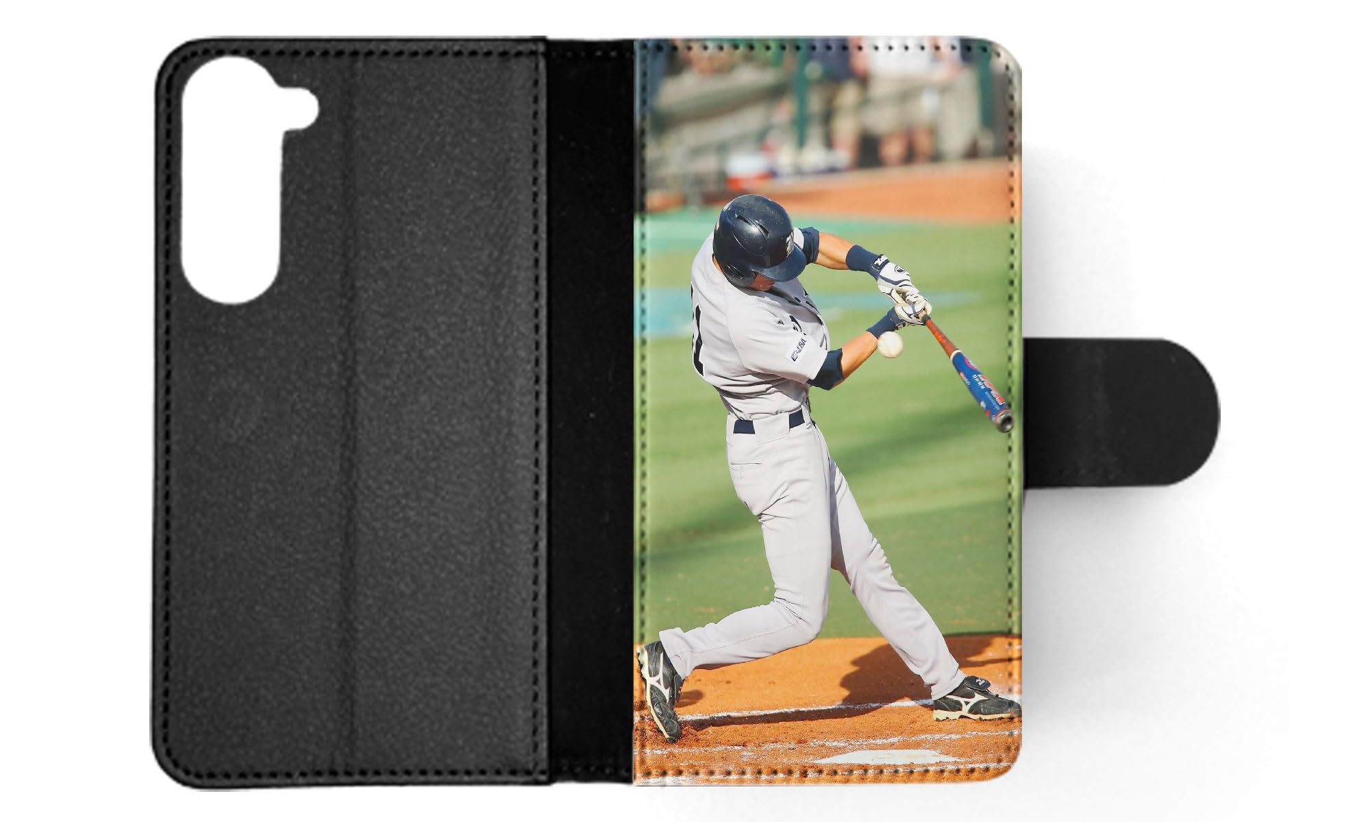 Foxercases Flip Wallet Case for Samsung Galaxy S23+ - Baseball Batting Design, Perfect for Sports & Daily Use
