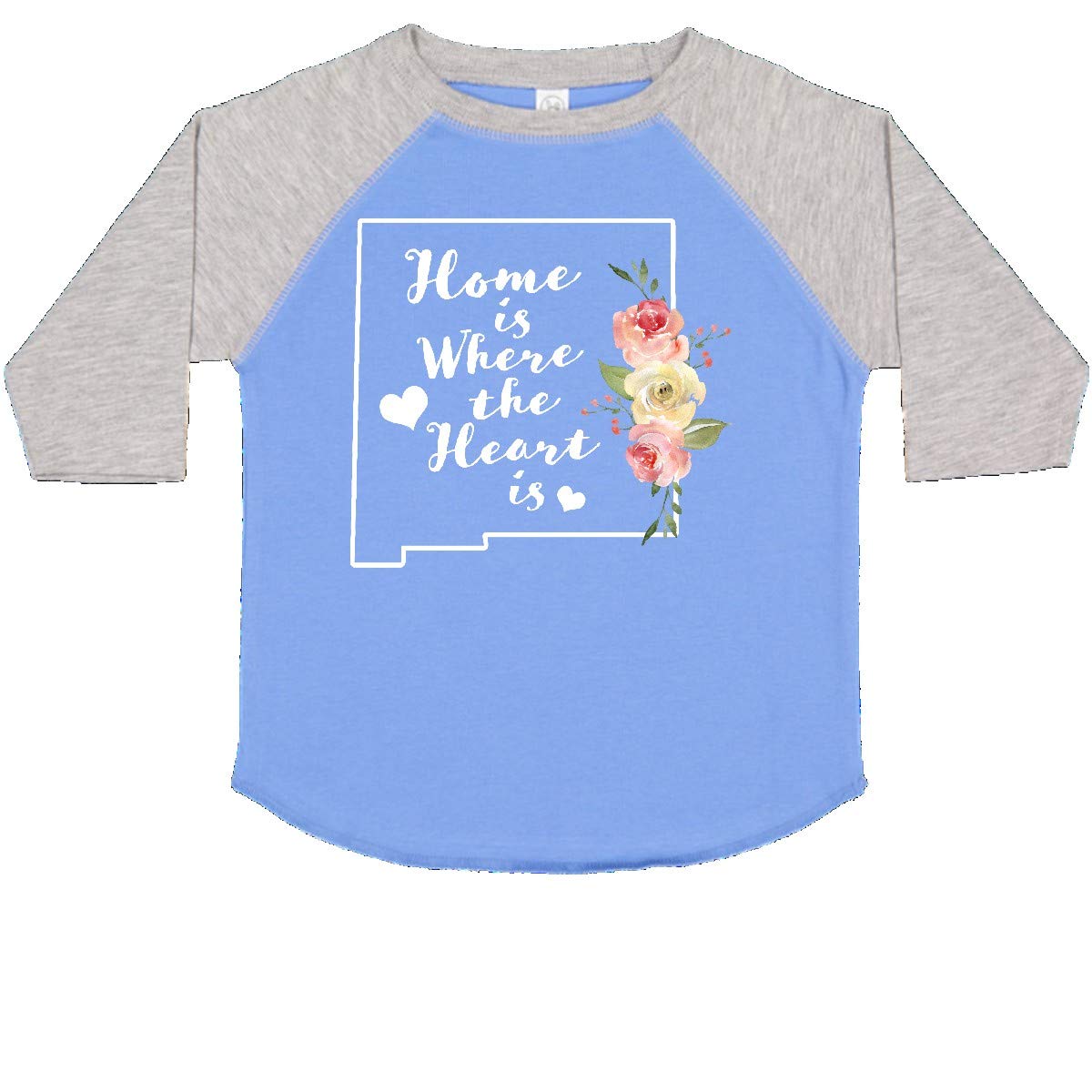 Inktastic New Mexico Home is Where The Heart is Watercolor Toddler T-Shirt - Soft Cotton Tee for Kids, Cute State Pride Outfit for Playdates & Family Photos