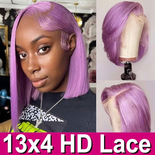 Purple Bob Wig Human Hair