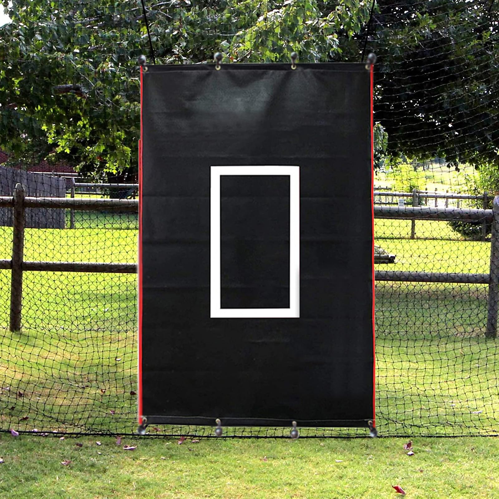 Durable Baseball Backstop with Strike Zone for Outdoor Pitching Practice
