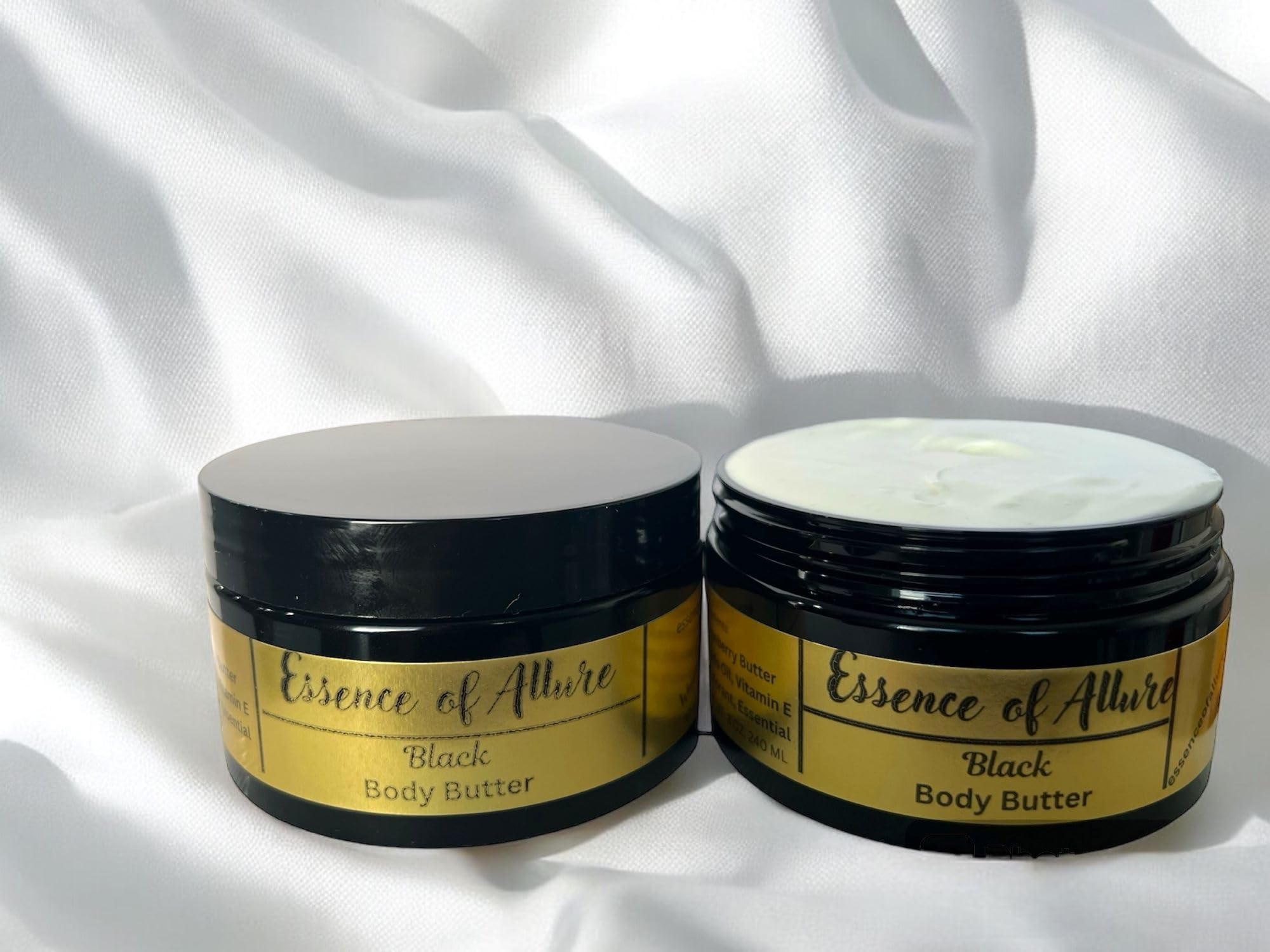 Premium Black Body Butter for Men - Deep Moisturizing & Nourishing - Elegant & Clean Scent - Ideal for Dry Skin Care & Post-Shave Hydration