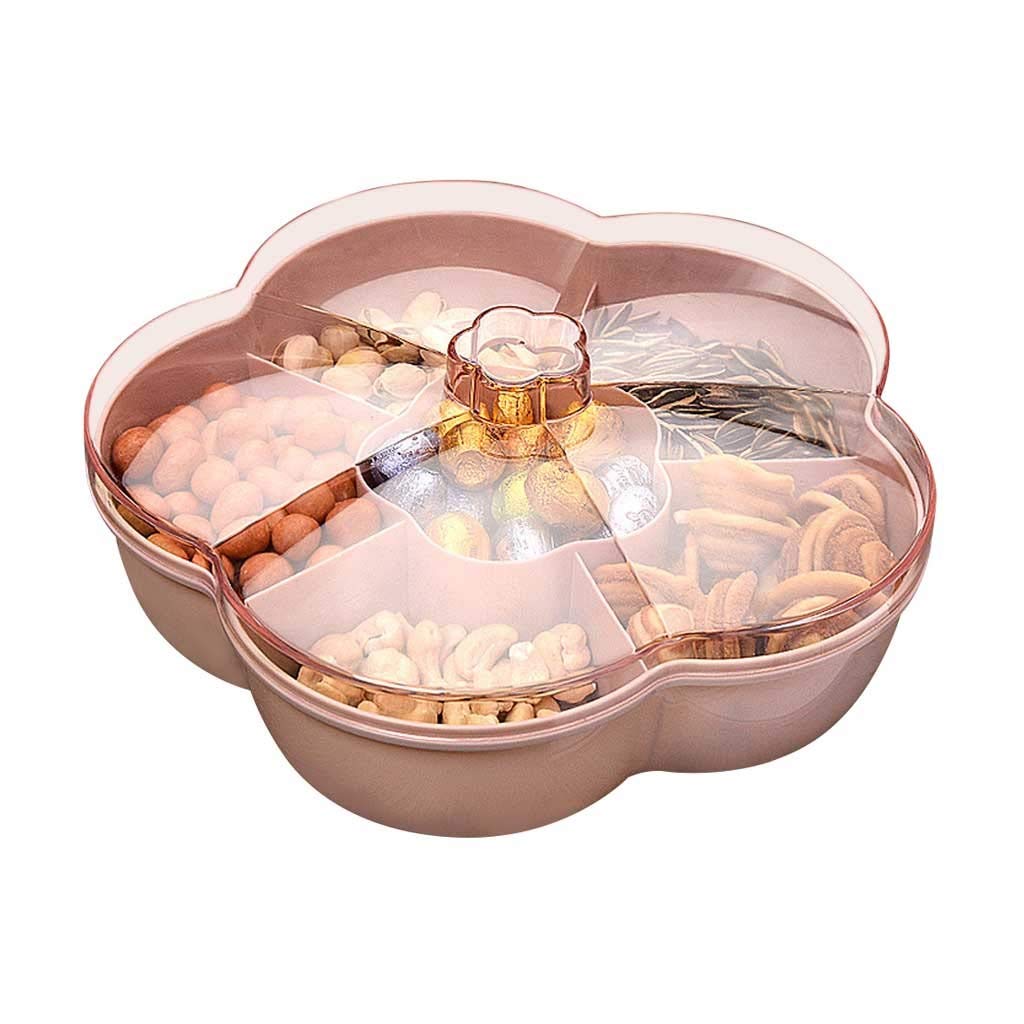 Flower-Shaped Candy Storage Box - Airtight Fruit & Nut Tray Bowl, Snack Organizer Container for Kitchen, Party, Picnic, and Home Decor
