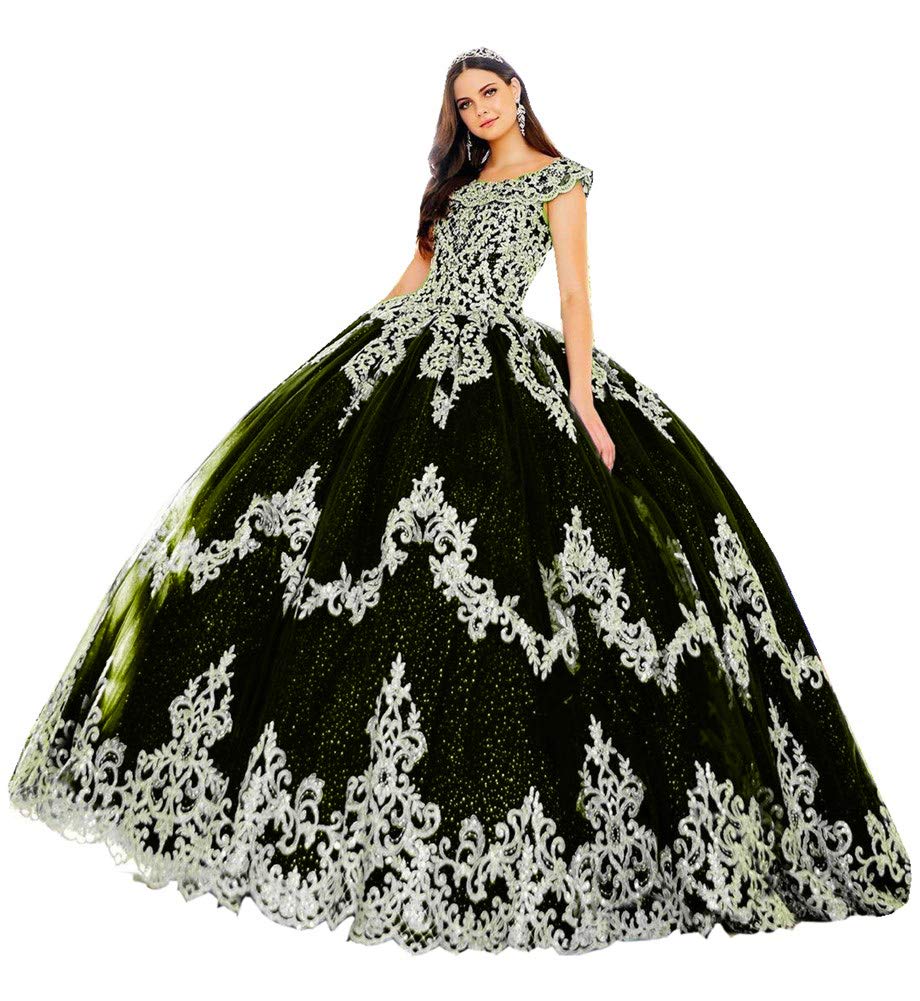Yuki Isabelle Women's Tulle Applique Quinceanera Dresses - Elegant Scoop Neck Floor-Length Ball Gown for Sweet 16, Prom, Wedding & Formal Events