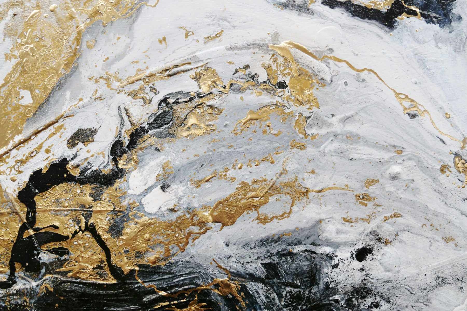 Golden Currency 200cm x 80cm Black White Gold Textured Abstract Canvas Wall Art - Modern Home Decor for Living Room, Bedroom & Office