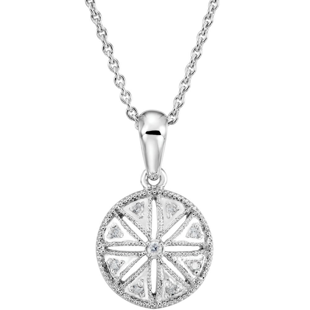 925 Sterling Silver Diamond Necklace 18 Inch .05ct - Elegant Jewelry Gift for Women, Brides, Anniversaries & Special Occasions