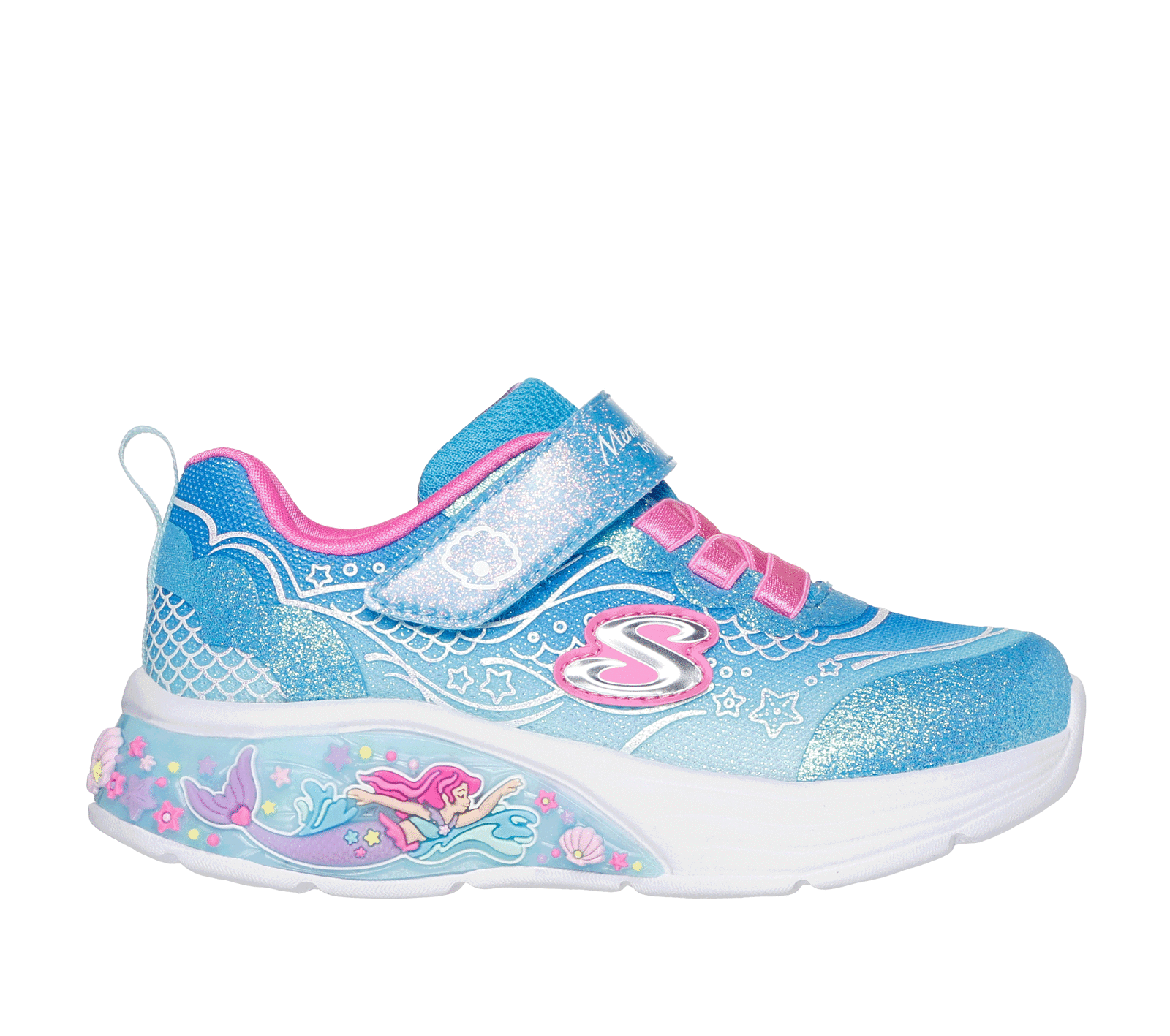 Skechers My Dreamers Toddler Sneakers - Blue Lil Mermaid Style for Girls | Comfortable Kids Shoes for Playtime, School & Everyday Wear