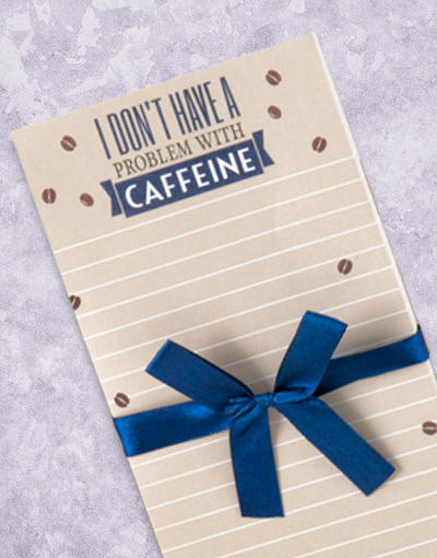 Caffeine Problem Shopping List Pads - 50 Sheets Notepad for Grocery Lists, To-Do Notes & Reminders - Perfect for Office, Home & Coffee Lovers