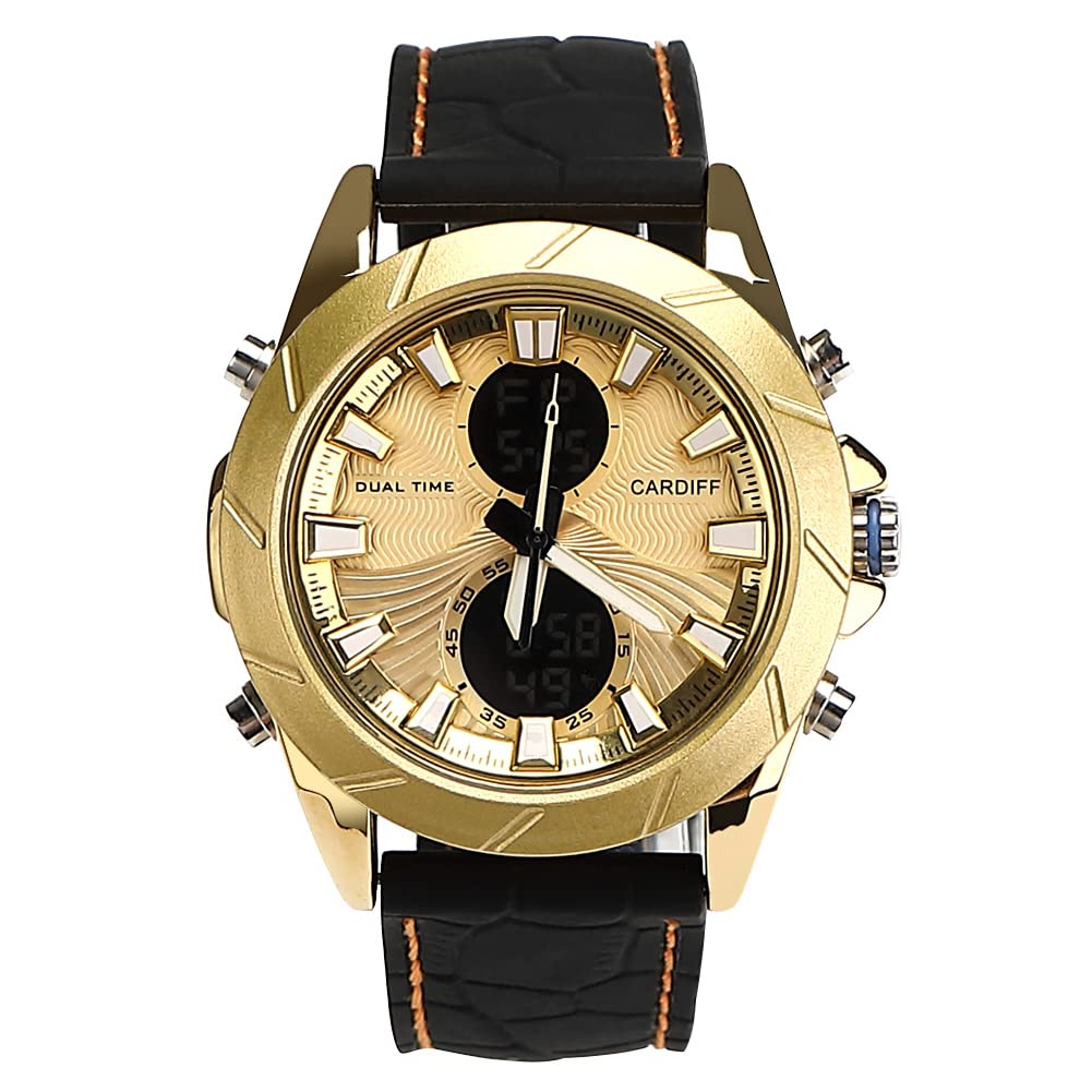 YFWOOD Men's Sport Watch - Stainless Steel Waterproof Chronograph Quartz Wristwatch for Men | Durable & Stylish | Perfect Gift for Him | Ideal for Running, Swimming & Outdoor Activities