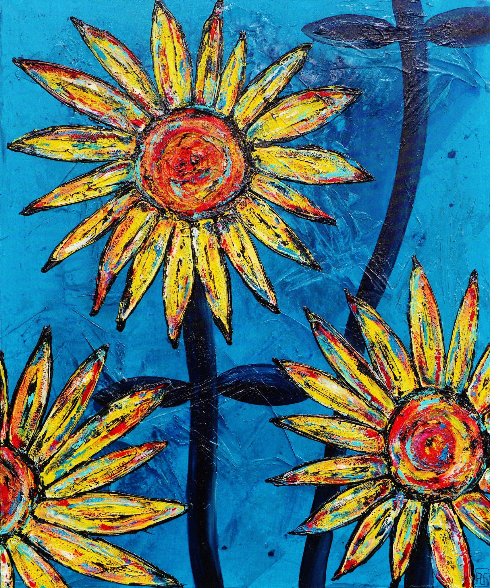 Abstract Realism Sunflower Painting - Handmade Wall Art for Home & Office Decor - Perfect for Living Room, Bedroom, or Gift